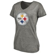 Add Pittsburgh Steelers NFL Pro Line Women's Distressed Team Tri-Blend T-Shirt - Ash To Your NFL Collection