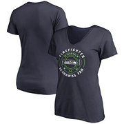 Add Seattle Seahawks NFL Pro Line Women's Firefighter V-Neck T-Shirt - Navy To Your NFL Collection