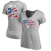 Add Harrison Smith Minnesota Vikings NFL Pro Line by Fanatics Branded Women's Banner Wave Name & Number T-Shirt - Heathered Gray To Your NFL Collection