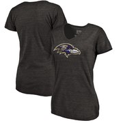 Add Baltimore Ravens NFL Pro Line by Fanatics Branded Women's Distressed Team Logo Tri-Blend T-Shirt - Black To Your NFL Collection