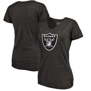 Add Oakland Raiders NFL Pro Line by Fanatics Branded Women's Distressed Team Logo Tri-Blend T-Shirt - Black To Your NFL Collection