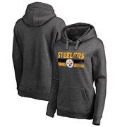 Add Pittsburgh Steelers NFL Pro Line by Fanatics Branded Women's Plus Sizes First String Pullover Hoodie - Charcoal To Your NFL Collection