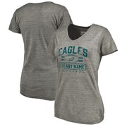 Add Philadelphia Eagles NFL Pro Line by Fanatics Branded Women's Personalized Flanker Tri-Blend T-Shirt - Heathered Gray To Your NFL Collection