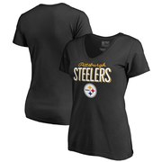 Add Pittsburgh Steelers NFL Pro Line by Fanatics Branded Women's Nostalgia T-Shirt - Black To Your NFL Collection