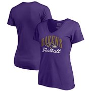 Add Baltimore Ravens NFL Pro Line by Fanatics Branded Women's Victory Script V-Neck T-Shirt -Purple To Your NFL Collection