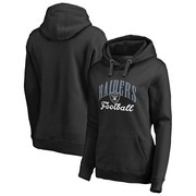 Add Oakland Raiders NFL Pro Line by Fanatics Branded Women's Victory Script Plus Size Pullover Hoodie - Black To Your NFL Collection