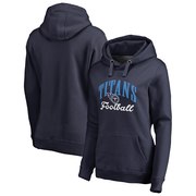 Add Tennessee Titans NFL Pro Line by Fanatics Branded Women's Victory Script Plus Size Pullover Hoodie - Navy To Your NFL Collection