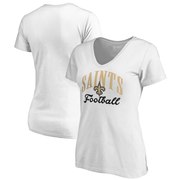 Add New Orleans Saints NFL Pro Line by Fanatics Branded Women's Victory Script V-Neck T-Shirt -White To Your NFL Collection