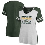 Add Green Bay Packers NFL Pro Line by Fanatics Branded Women's Free Line Color Block Tri-Blend V-Neck T-Shirt - White/Green To Your NFL Collection