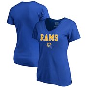 Add Los Angeles Rams NFL Pro Line by Fanatics Branded Women's Vintage Team Lockup V-Neck T-Shirt - Royal To Your NFL Collection