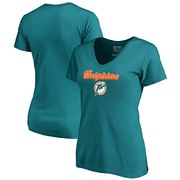 Add Miami Dolphins NFL Pro Line by Fanatics Branded Women's Vintage Team Lockup V-Neck T-Shirt - Aqua To Your NFL Collection