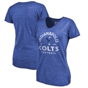 Add Indianapolis Colts NFL Pro Line by Fanatics Branded Women's Timeless Collection Vintage Arch Tri-Blend V-Neck T-Shirt - Royal To Your NFL Collection