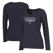 Add Dallas Cowboys NFL Pro Line by Fanatics Branded Women's Iconic Collection Script Assist Plus Size Long Sleeve T-Shirt - Navy To Your NFL Collection