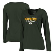 Add Green Bay Packers NFL Pro Line by Fanatics Branded Women's Iconic Collection Script Assist Plus Size Long Sleeve T-Shirt - Green To Your NFL Collection