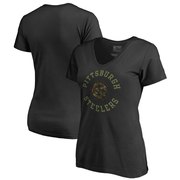 Add Pittsburgh Steelers NFL Pro Line by Fanatics Branded Women's Camo Collection Liberty V-Neck T-Shirt – Black To Your NFL Collection