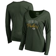 Add Green Bay Packers NFL Pro Line by Fanatics Branded Women's Graceful Long Sleeve V-Neck T-Shirt - Green To Your NFL Collection