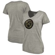 Add Pittsburgh Steelers NFL Pro Line by Fanatics Branded Women's Prestige Tri-Blend V-Neck T-Shirt - Heathered Gray To Your NFL Collection