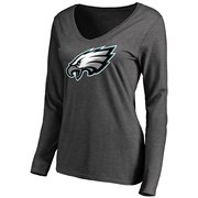 Add Philadelphia Eagles Women's NFL Pro Line Team Logo Long Sleeve T-Shirt - Heathered Gray To Your NFL Collection