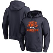 Add Denver Broncos NFL Pro Line Faith Family Pullover Hoodie - Navy To Your NFL Collection