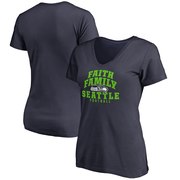 Add Seattle Seahawks NFL Pro Line Women's Faith Family T-Shirt - College Navy To Your NFL Collection