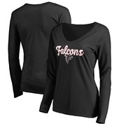 Add Atlanta Falcons Women's Plus Sizes Freehand Long Sleeve T-Shirt - Black To Your NFL Collection