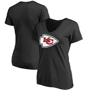 Order Kansas City Chiefs Women's Primary Logo Plus Size V-Neck T-Shirt - Black at low prices.