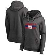 Order New York Giants NFL Pro Line by Fanatics Branded Women's Plus Sizes First String Pullover Hoodie - Charcoal at low prices.