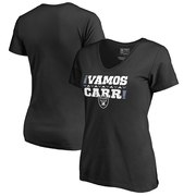 Add Derek Carr Oakland Raiders NFL Pro Line by Fanatics Branded Women's Vamos V-Neck T-Shirt - Black To Your NFL Collection