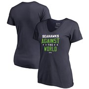 Add Seattle Seahawks NFL Pro Line by Fanatics Branded Women's Against The World V-Neck T-Shirt - College Navy To Your NFL Collection