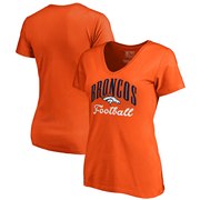 Add Denver Broncos NFL Pro Line by Fanatics Branded Women's Victory Script V-Neck T-Shirt -Orange To Your NFL Collection