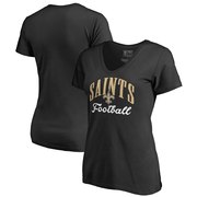 Add New Orleans Saints NFL Pro Line by Fanatics Branded Women's Victory Script V-Neck T-Shirt -Black To Your NFL Collection