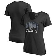 Add Oakland Raiders NFL Pro Line by Fanatics Branded Women's Victory Script V-Neck T-Shirt -Black To Your NFL Collection