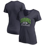 Add Seattle Seahawks NFL Pro Line by Fanatics Branded Women's Victory Script V-Neck T-Shirt - College Navy To Your NFL Collection