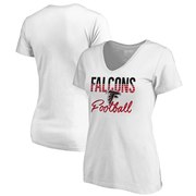 Add Atlanta Falcons NFL Pro Line by Fanatics Branded Women's Free Line Plus Size V-Neck T-Shirt - White To Your NFL Collection