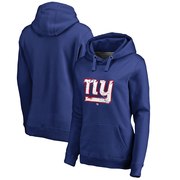 Add New York Giants NFL Pro Line by Fanatics Branded Women's Splatter Logo Pullover Hoodie - Royal To Your NFL Collection