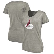 Add Arizona Cardinals NFL Pro Line by Fanatics Branded Women's Throwback Logo Tri-Blend V-Neck T-Shirt - Ash To Your NFL Collection