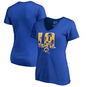 Add Los Angeles Rams NFL Pro Line by Fanatics Branded Women's Hometown Collection Plus Size V-Neck T-Shirt - Royal To Your NFL Collection