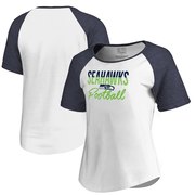 Add Seattle Seahawks NFL Pro Line by Fanatics Branded Women's Free Line Raglan Tri-Blend T-Shirt - White To Your NFL Collection