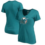 Add Miami Dolphins NFL Pro Line by Fanatics Branded Women's X-Ray Slim Fit V-Neck T-Shirt - Aqua To Your NFL Collection