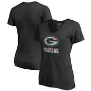 Add Green Bay Packers NFL Pro Line by Fanatics Branded Women's Lovely V-Neck T-Shirt - Black To Your NFL Collection