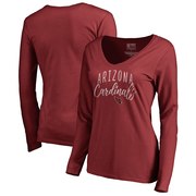 Add Arizona Cardinals NFL Pro Line by Fanatics Branded Women's Graceful Long Sleeve V-Neck T-Shirt - Cardinal To Your NFL Collection