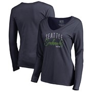 Add Seattle Seahawks NFL Pro Line by Fanatics Branded Women's Graceful Long Sleeve V-Neck T-Shirt - College Navy To Your NFL Collection