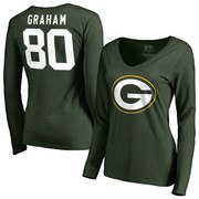 Add Jimmy Graham Green Bay Packers NFL Pro Line by Fanatics Branded Women's Player Name & Number Icon V-Neck Long Sleeve T-Shirt – Green To Your NFL Collection