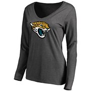 Add Jacksonville Jaguars Women's NFL Pro Line Team Logo Long Sleeve T-Shirt - Heathered Gray To Your NFL Collection