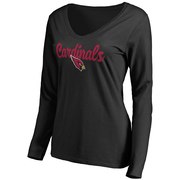 Add Arizona Cardinals NFL Pro Line Women's Freehand V-Neck Long Sleeve T-Shirt - Black To Your NFL Collection