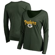 Add Green Bay Packers Women's Plus Sizes Freehand Long Sleeve T-Shirt - Green To Your NFL Collection