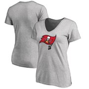 Add Tampa Bay Buccaneers Women's Primary Logo Plus Size V-Neck T-Shirt - Heather Gray To Your NFL Collection