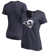 Add Los Angeles Rams NFL Pro Line by Fanatics Branded Women's Primary Logo V-Neck T-Shirt - Navy To Your NFL Collection