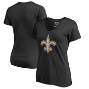 Add New Orleans Saints NFL Pro Line by Fanatics Branded Women's Primary Logo V-Neck T-Shirt - Black To Your NFL Collection