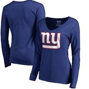 Add New York Giants NFL Pro Line by Fanatics Branded Women's Primary Logo V-Neck Long-Sleeve T-Shirt - Royal To Your NFL Collection